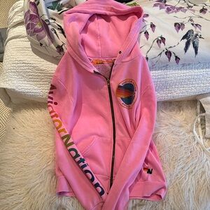 Aviator Nation pink zip up hoodie, Girls Large